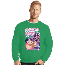 Load image into Gallery viewer, Shirts Crewneck Sweater, Unisex / Small / Irish Green Cookie Cat