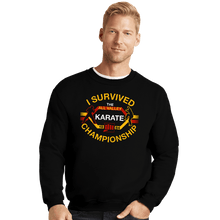 Load image into Gallery viewer, Daily_Deal_Shirts Crewneck Sweater, Unisex / Small / Black I Survived All Valley Karate