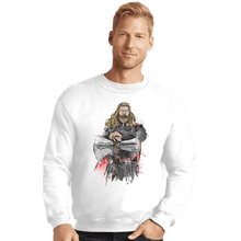 Load image into Gallery viewer, Shirts Crewneck Sweater, Unisex / Small / White God Of Thunder Watercolor