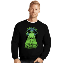 Load image into Gallery viewer, Daily_Deal_Shirts Crewneck Sweater, Unisex / Small / Black Here For The Kisses