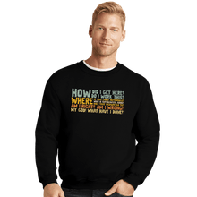 Load image into Gallery viewer, Daily_Deal_Shirts Crewneck Sweater, Unisex / Small / Black Things I Ask Myself