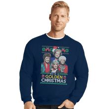 Load image into Gallery viewer, Shirts Crewneck Sweater, Unisex / Small / Navy Golden Christmas