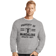 Load image into Gallery viewer, Secret_Shirts Crewneck Sweater, Unisex / Small / Sports Grey Property Of Mandalore