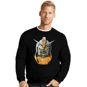 Shirts Crewneck Sweater, Unisex / Small / Black Skull Warrior