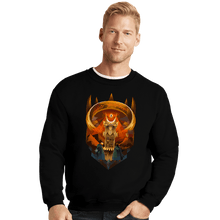 Load image into Gallery viewer, Daily_Deal_Shirts Crewneck Sweater, Unisex / Small / Black Art Deco Dark Fortress