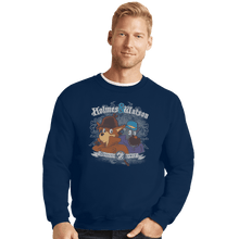 Load image into Gallery viewer, Shirts Crewneck Sweater, Unisex / Small / Navy Holmes and Watson