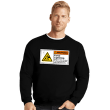 Load image into Gallery viewer, Daily_Deal_Shirts Crewneck Sweater, Unisex / Small / Black Caution Force Lightning