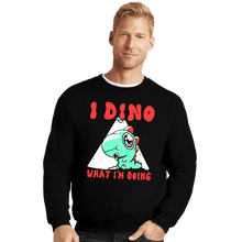 Load image into Gallery viewer, Shirts Crewneck Sweater, Unisex / Small / Black Confused Dino