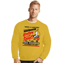 Load image into Gallery viewer, Secret_Shirts Crewneck Sweater, Unisex / Small / Gold Legal Trouble