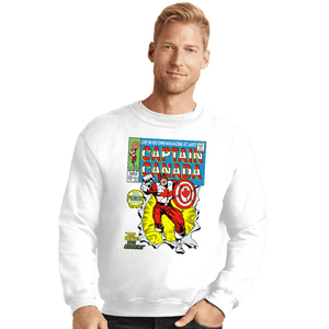 Daily_Deal_Shirts Crewneck Sweater, Unisex / Small / White Captain Canada