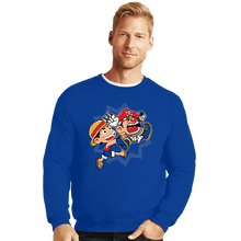 Load image into Gallery viewer, Secret_Shirts Crewneck Sweater, Unisex / Small / Royal Blue Super Stretchy Boy