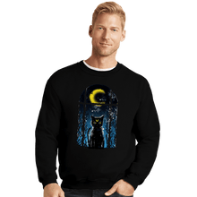 Load image into Gallery viewer, Shirts Crewneck Sweater, Unisex / Small / Black Moon Visitor