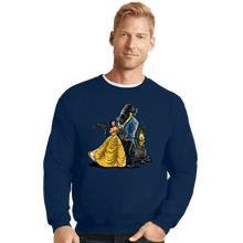 Load image into Gallery viewer, Secret_Shirts Crewneck Sweater, Unisex / Small / Navy Beauty And The Alien