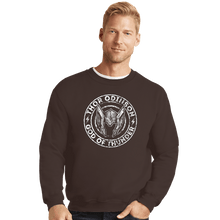 Load image into Gallery viewer, Secret_Shirts Crewneck Sweater, Unisex / Small / Dark Chocolate Thor God Of Thunder