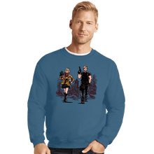 Load image into Gallery viewer, Daily_Deal_Shirts Crewneck Sweater, Unisex / Small / Indigo Blue Leon