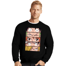 Load image into Gallery viewer, Daily_Deal_Shirts Crewneck Sweater, Unisex / Small / Black Straw Hat Eyes