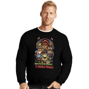 Daily_Deal_Shirts Crewneck Sweater, Unisex / Small / Black Dungeons & Waka Waka