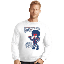 Load image into Gallery viewer, Shirts Crewneck Sweater, Unisex / Small / White Devil Hell Pot