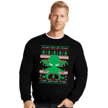 Load image into Gallery viewer, Shirts Crewneck Sweater, Unisex / Small / Black Cthulhu Cultist Christmas