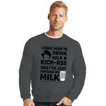 Load image into Gallery viewer, Daily_Deal_Shirts Crewneck Sweater, Unisex / Small / Charcoal Drink Milk
