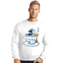 Load image into Gallery viewer, Shirts Crewneck Sweater, Unisex / Small / White The Great Kanagawa Tea