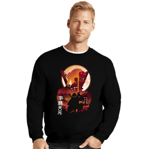 Daily_Deal_Shirts Crewneck Sweater, Unisex / Small / Black Demon Tengen