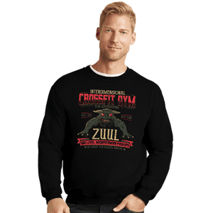 Daily_Deal_Shirts Crewneck Sweater, Unisex / Small / Black Interdimensional Crossfit