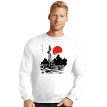 Load image into Gallery viewer, Shirts Crewneck Sweater, Unisex / Small / White Red Sun Hero
