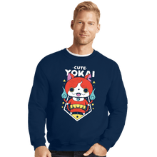 Load image into Gallery viewer, Shirts Crewneck Sweater, Unisex / Small / Navy Cute Yokai