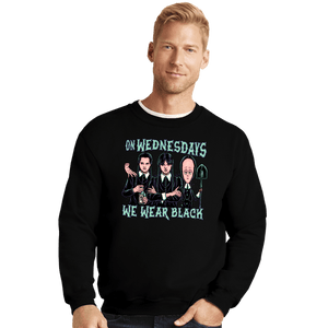 Daily_Deal_Shirts Crewneck Sweater, Unisex / Small / Black Wednesday Club