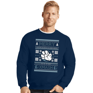 Shirts Crewneck Sweater, Unisex / Small / Navy Merry Xmash