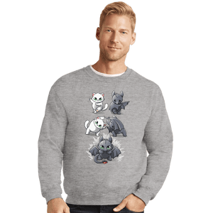 Shirts Crewneck Sweater, Unisex / Small / Sports Grey Night Fury Fusion