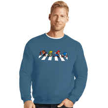 Load image into Gallery viewer, Secret_Shirts Crewneck Sweater, Unisex / Small / Indigo Blue The Pixels