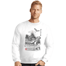 Load image into Gallery viewer, Shirts Crewneck Sweater, Unisex / Small / White Link's Awakening Sumi-e