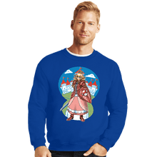 Load image into Gallery viewer, Daily_Deal_Shirts Crewneck Sweater, Unisex / Small / Royal Blue Armored Princess