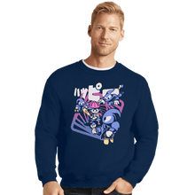 Load image into Gallery viewer, Secret_Shirts Crewneck Sweater, Unisex / Small / Navy Happy Attack