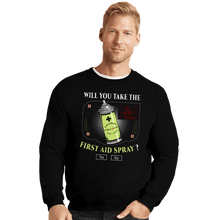 Load image into Gallery viewer, Secret_Shirts Crewneck Sweater, Unisex / Small / Black First Aid Spray