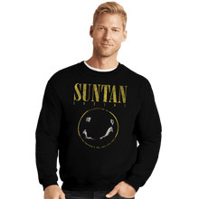 Load image into Gallery viewer, Shirts Crewneck Sweater, Unisex / Small / Black Suntan Lotion