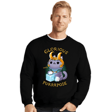 Load image into Gallery viewer, Shirts Crewneck Sweater, Unisex / Small / Black Mischief Cat