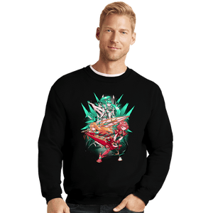Daily_Deal_Shirts Crewneck Sweater, Unisex / Small / Black Combined Power