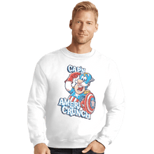 Load image into Gallery viewer, Shirts Crewneck Sweater, Unisex / Small / White Cap'n AmeriCrunch