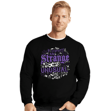 Load image into Gallery viewer, Daily_Deal_Shirts Crewneck Sweater, Unisex / Small / Black I Myself Am Strange And Unusual