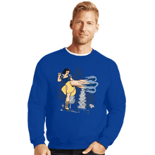 Load image into Gallery viewer, Secret_Shirts Crewneck Sweater, Unisex / Small / Royal Blue Chun White Kick