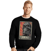 Load image into Gallery viewer, Shirts Crewneck Sweater, Unisex / Small / Black Terminate