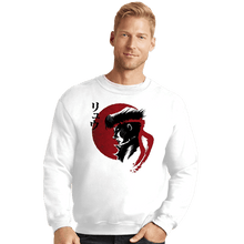 Load image into Gallery viewer, Shirts Crewneck Sweater, Unisex / Small / White Red Sun Fighter