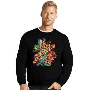 Daily_Deal_Shirts Crewneck Sweater, Unisex / Small / Black Plumber Game
