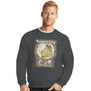 Shirts Crewneck Sweater, Unisex / Small / Charcoal Beer Is The Answer