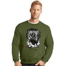 Load image into Gallery viewer, Shirts Crewneck Sweater, Unisex / Small / Military Green The Hunter And The Demon