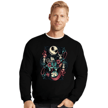 Load image into Gallery viewer, Daily_Deal_Shirts Crewneck Sweater, Unisex / Small / Black Jack & Sally Card