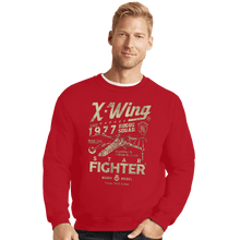Load image into Gallery viewer, Daily_Deal_Shirts Crewneck Sweater, Unisex / Small / Red X-Wing Garage
